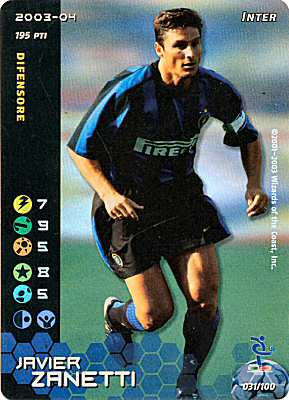 031/100 Javier Zanetti rara foil -NEAR MINT-