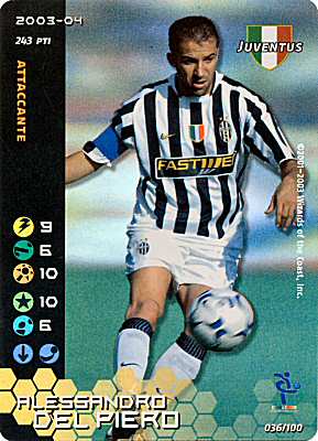 036/100 Alessandro Del Piero rara foil -NEAR MINT-