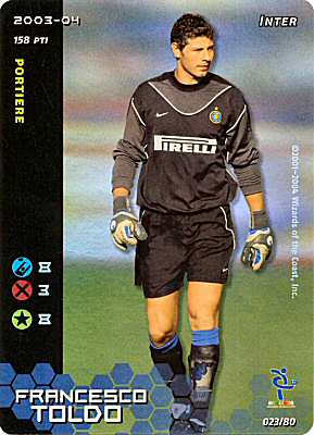 023/80 Francesco Toldo rara foil -NEAR MINT-