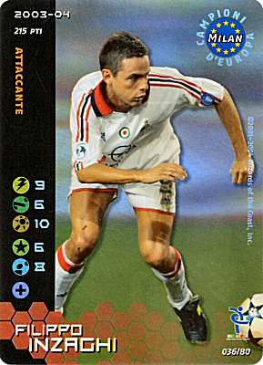 036/80 Filippo Inzaghi rara foil -NEAR MINT-