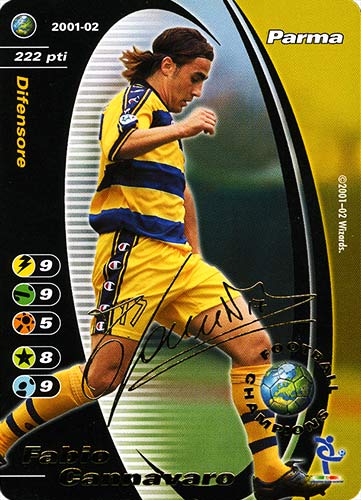 Fabio Cannavaro  soprastampa autografo e logo football champions promo foil -NEAR MINT-