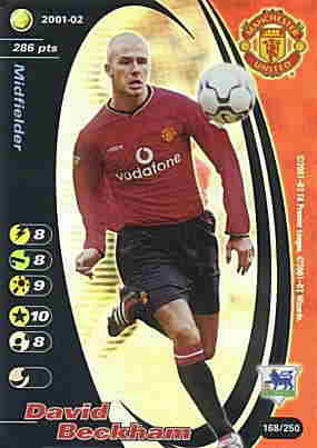 168/250 David Beckham rara foil -NEAR MINT-