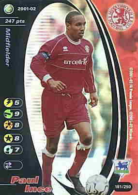 181/250 Paul Ince rara foil -NEAR MINT-