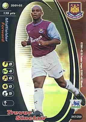 247/250 Trevor Sinclair rara foil -NEAR MINT-