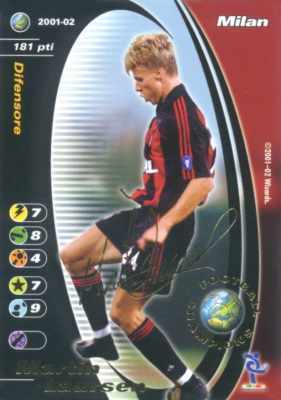 Martin Laursen  soprastampa autografo e logo football champions promo -NEAR MINT-