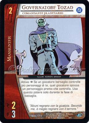 DGL-111 Governatore Tozad non comune -NEAR MINT-