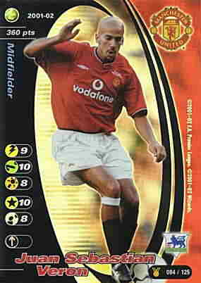084/125 Juan Sebastian Veron rara foil -NEAR MINT-