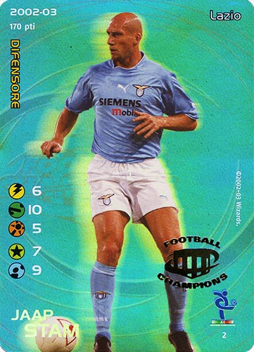 2 Jaap Stam  soprastampa logo football champions promo foil -NEAR MINT-