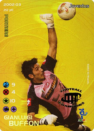 4 Gianluigi Buffon  soprastampa logo football champions promo foil -NEAR MINT-