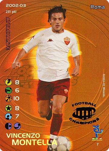 7 Vincenzo Montella  soprastampa logo football champions promo foil -NEAR MINT-