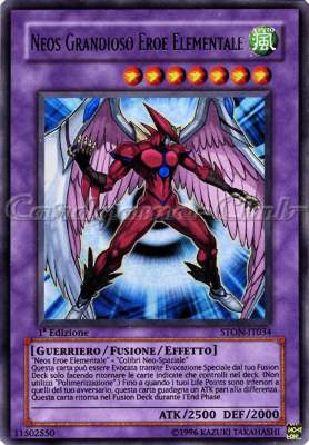 STON-IT034 Neos Grandioso Eroe Elementale ultra rara 1a Edizione (IT) -NEAR MINT-
