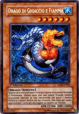 TAEV-IT033 Drago di Ghiaccio e Fiamma rara segreta 1a Edizione (IT) -NEAR MINT-