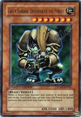JUMP-EN014 Green Baboon, Defender of the Forest ultra rara Limited Edition (EN) -NEAR MINT-