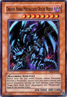 PP01-IT015 Drago Nero Metallico Occhi Rossi super rara (IT) -GOOD-