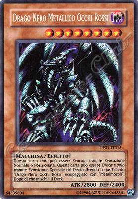 PP01-IT015 Drago Nero Metallico Occhi Rossi rara segreta (IT) -NEAR MINT-