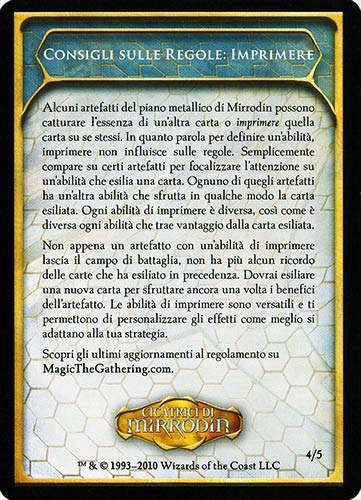 4 / 5 Consigli sulle Regole: Imprimere comune -NEAR MINT-