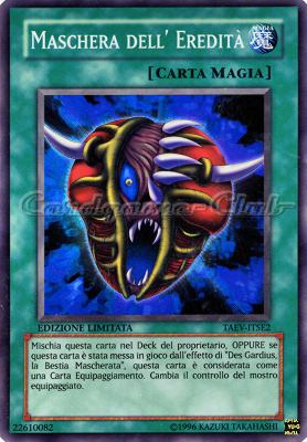 TAEV-ITSE2 Maschera dell'Eredita' super rara Edizione Limitata (IT) -NEAR MINT-