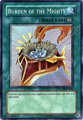 WC08-EN002 Burden of the Mighty super rara (EN) -NEAR MINT-
