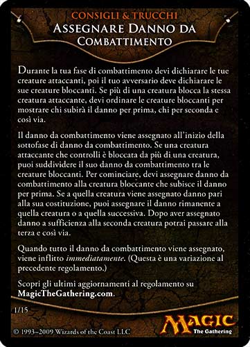 01 / 15 Assegnare Danno da Combattimento comune -NEAR MINT-