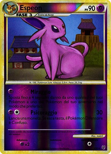 02 / 90 Espeon rara foil reverse (IT) -PLAYED-