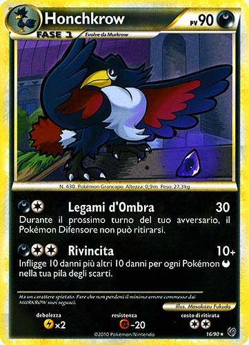 16 / 90 Honchkrow rara (IT) -NEAR MINT-