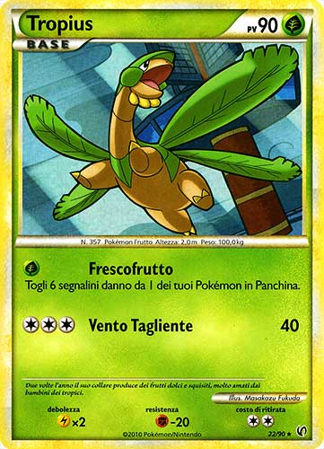 22 / 90 Tropius rara foil reverse (IT) -NEAR MINT-