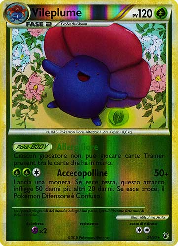 24 / 90 Vileplume rara foil reverse (IT)  -PLAYED-