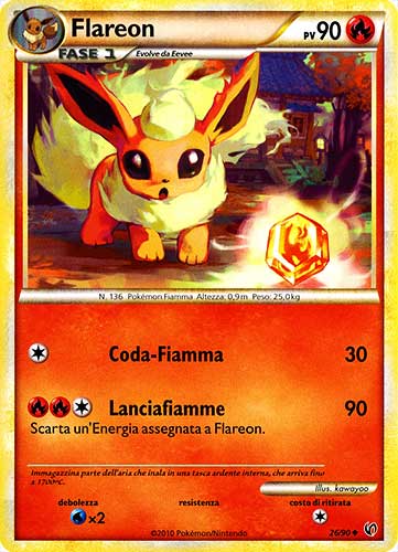 26 / 90 Flareon non comune (IT) -NEAR MINT-