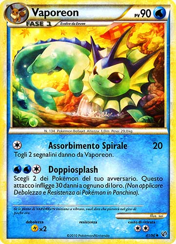 41 / 90 Vaporeon non comune (IT) -NEAR MINT-