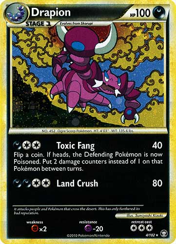 004 / 102 Drapion rara foil (EN) -NEAR MINT-