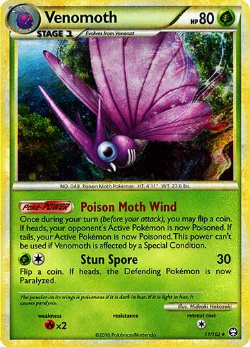 011 / 102 Venomoth rara foil (EN) -NEAR MINT-