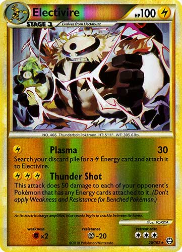 020 / 102 Electivire rara foil reverse (EN) -NEAR MINT-