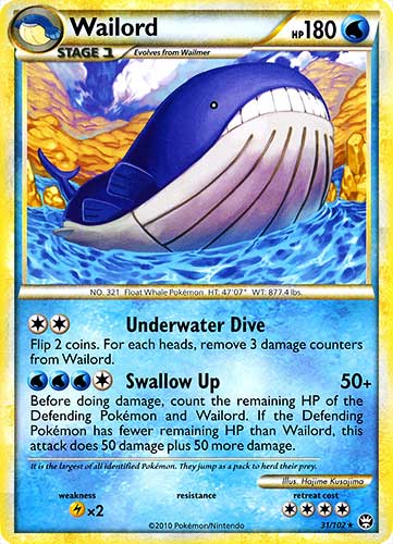 031 / 102 Wailord rara (EN) -NEAR MINT-