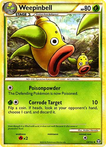 053 / 102 Weepinbell non comune (EN) -NEAR MINT-