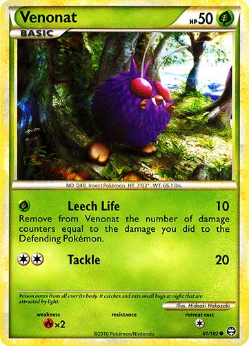 081 / 102 Venonat comune (EN) -NEAR MINT-