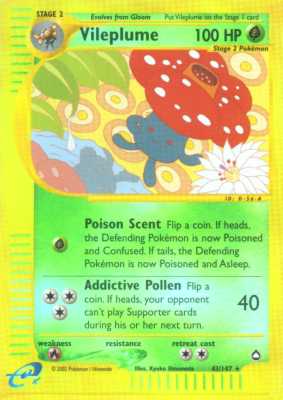 043 / 147 Vileplume rara foil reverse (EN) -NEAR MINT-