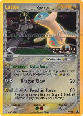 009 / 113 Latios Delta Species rara foil speciale (EN) -NEAR MINT-
