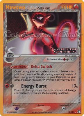 012 / 113 Mewtwo Delta Species rara foil speciale (EN) -NEAR MINT-