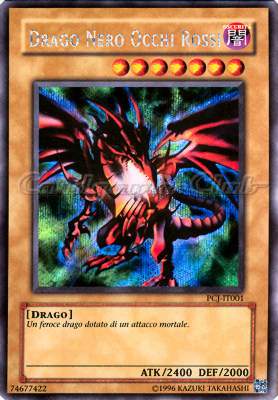 PCJ-IT001 Drago Nero Occhi Rossi rara segreta Unlimited (IT) -NEAR MINT-