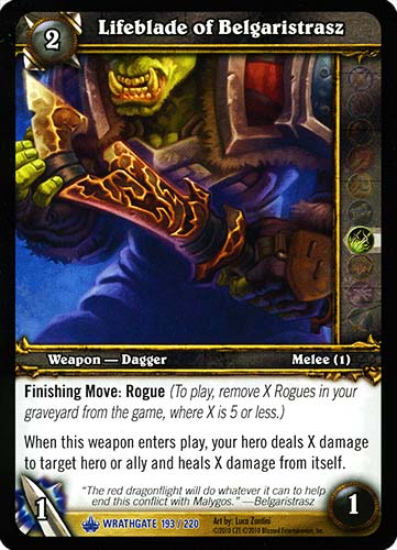 WRATHGATE 193 / 220 Lifeblade of Belgaristrasz rara -NEAR MINT-