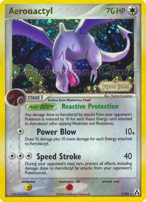 01 / 92 Aerodactyl rara foil speciale (EN) -NEAR MINT-