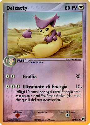 034 / 100 Delcatty non comune foil reverse (IT)  -PLAYED-