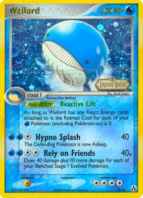 14 / 92 Wailord rara foil speciale (EN) -NEAR MINT-