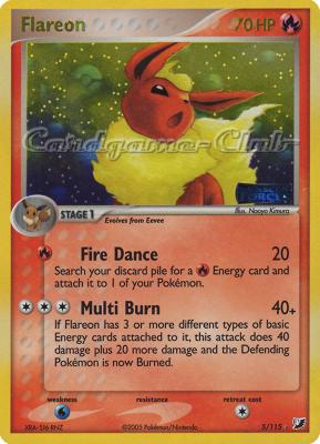 005 / 115 Flareon rara foil speciale (EN) -NEAR MINT-