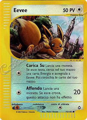 075 / 147 Eevee comune foil reverse (IT) -NEAR MINT-