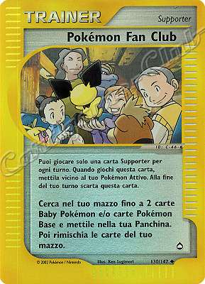 130 / 147 Pokemon Fan Club non comune foil reverse (IT) -NEAR MINT-