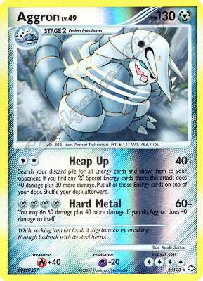 001 / 123 Aggron LV.49 rara foil reverse (EN) -NEAR MINT-