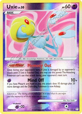 018 / 123 Uxie LV.50 rara foil reverse (EN) -NEAR MINT-