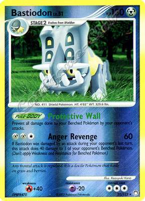 021 / 123 Bastiodon LV.51 rara foil reverse (EN) -NEAR MINT-