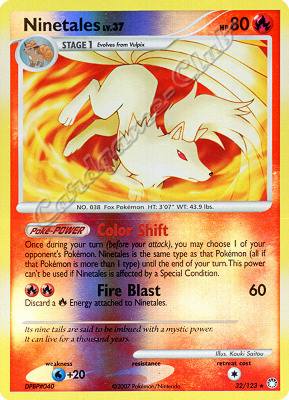 032 / 123 Ninetales LV.37 rara foil reverse (EN) -NEAR MINT-